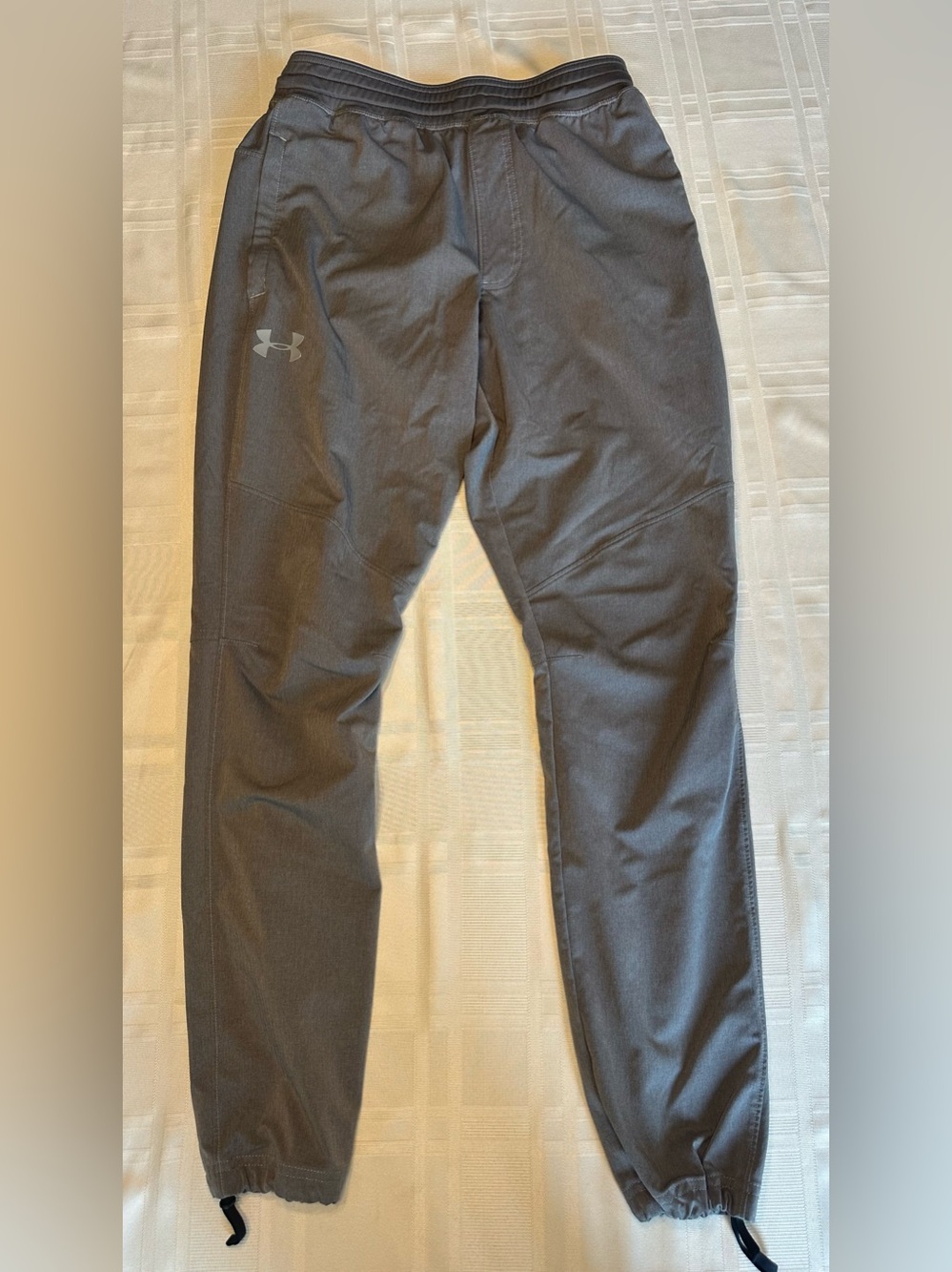 Under Armour Pants Size Mens Medium Gray Track Fitted Tapered Pockets Joggers